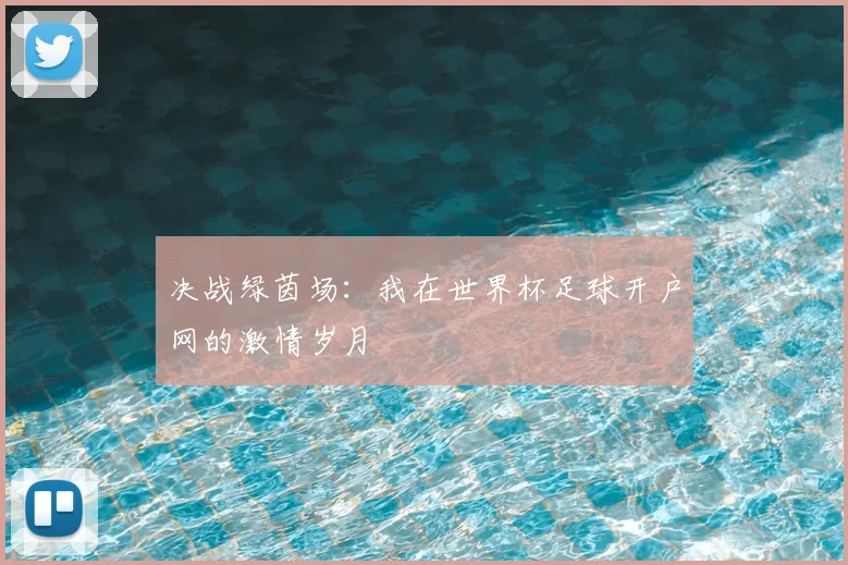 决战绿茵场：我在世界杯足球开户网的激情岁月