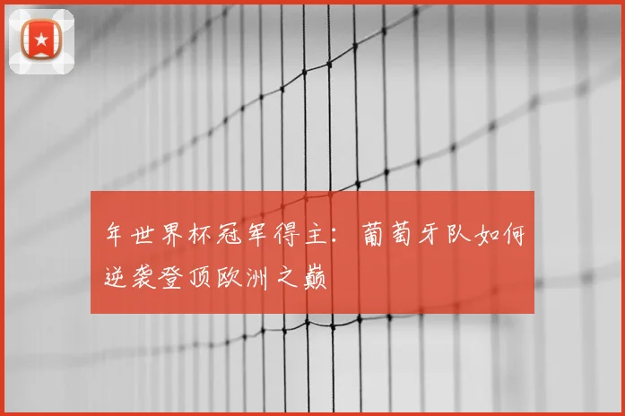 年世界杯冠军得主：葡萄牙队如何逆袭登顶欧洲之巅